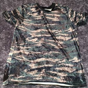 Camo F21 velvet t-shirt